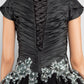Ball Gown Little Black Dress Dress Prom Formal Evening Ankle Length Short Sleeve Jewel Neck Taffeta with Appliques