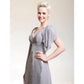 Sheath / Column Celebrity Style Dress Formal Evening Floor Length Short Sleeve V Neck Chiffon with Criss Cross