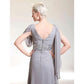 Sheath / Column Celebrity Style Dress Formal Evening Floor Length Short Sleeve V Neck Chiffon with Criss Cross