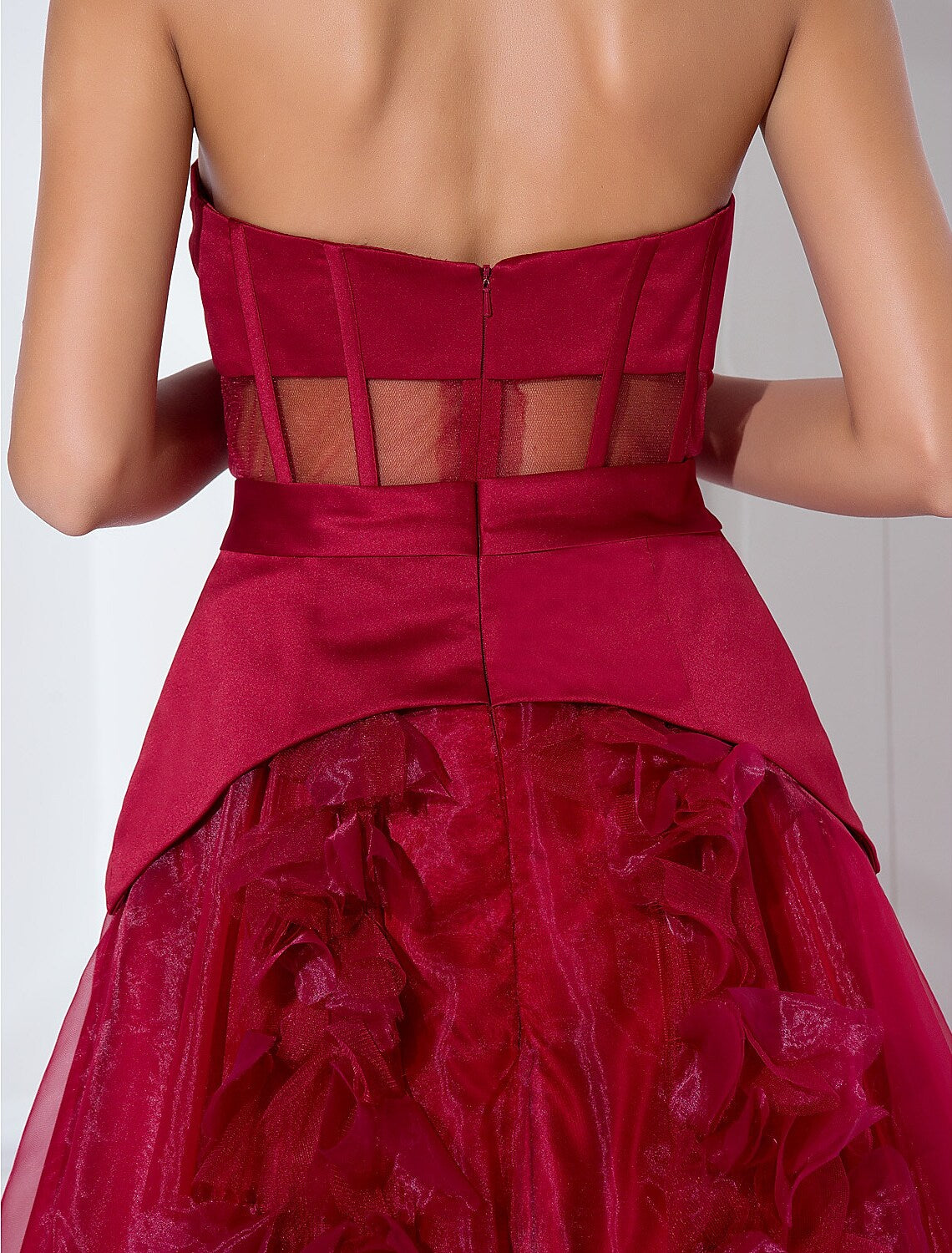 Ball Gown Celebrity Style Dress Holiday Floor Length Sleeveless Strapless Satin with Sash