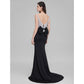 Mermaid / Trumpet Sparkle & Shine Formal Evening Dress Scoop Neck Sleeveless Court Train Jersey