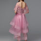 A-Line Elegant Dress Holiday Asymmetrical Sleeveless Illusion Neck Lace Tie Back with Lace