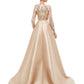 Mermaid / Trumpet Elegant Vintage Prom Formal Evening Dress Jewel Neck Long Sleeve Detachable Sequined