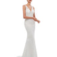 Mermaid / Trumpet Evening Gown Celebrity Style Dress Engagement Court Train Sleeveless V Neck Sequined with Sequin