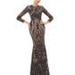 Mermaid / Trumpet Elegant Vintage Prom Formal Evening Dress Jewel Neck Long Sleeve Detachable Sequined