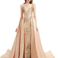 Mermaid / Trumpet Evening Gown Elegant Dress Engagement Detachable Sleeveless V Neck Detachable Sequined