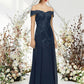 Mermaid / Trumpet Evening Gown Empire Dress Wedding Guest Floor Length Sleeveless Off Shoulder Chiffon with Beading