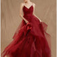 Ball Gown Evening Gown Elegant Dress Party Wear Floor Length Sleeveless V Neck Tulle V Back with Sequin