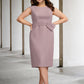 Two Piece A-Line Mother of the Bride Dresses Plus Size Hide Belly Curve Elegant Dress Formal Knee Length Short Sleeve Jewel Neck Chiffon