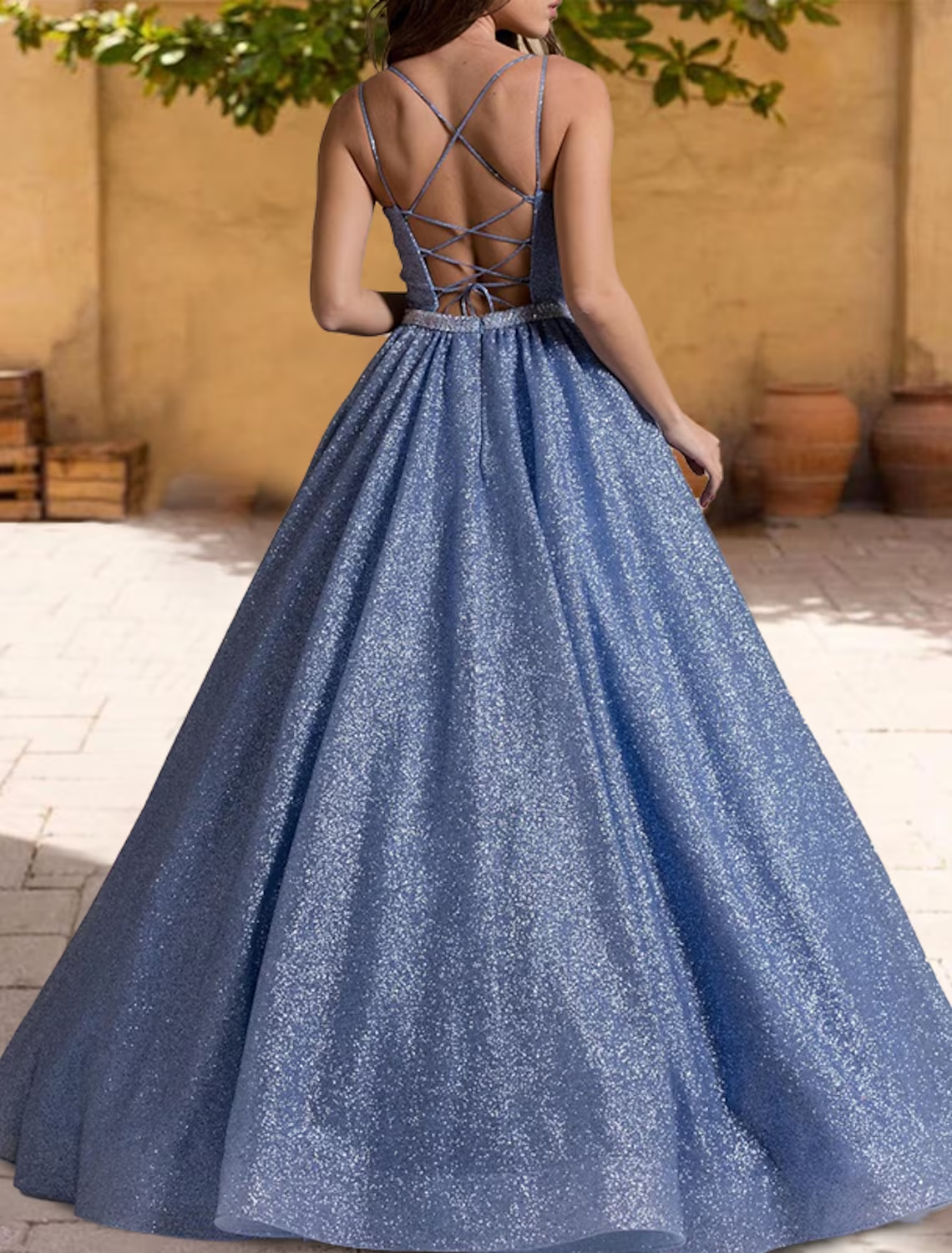 Ball Gown Quinceanera Dresses Sparkle & Shine Dress Sweet 16 Floor Length Sleeveless Spaghetti Strap Tulle with Glitter