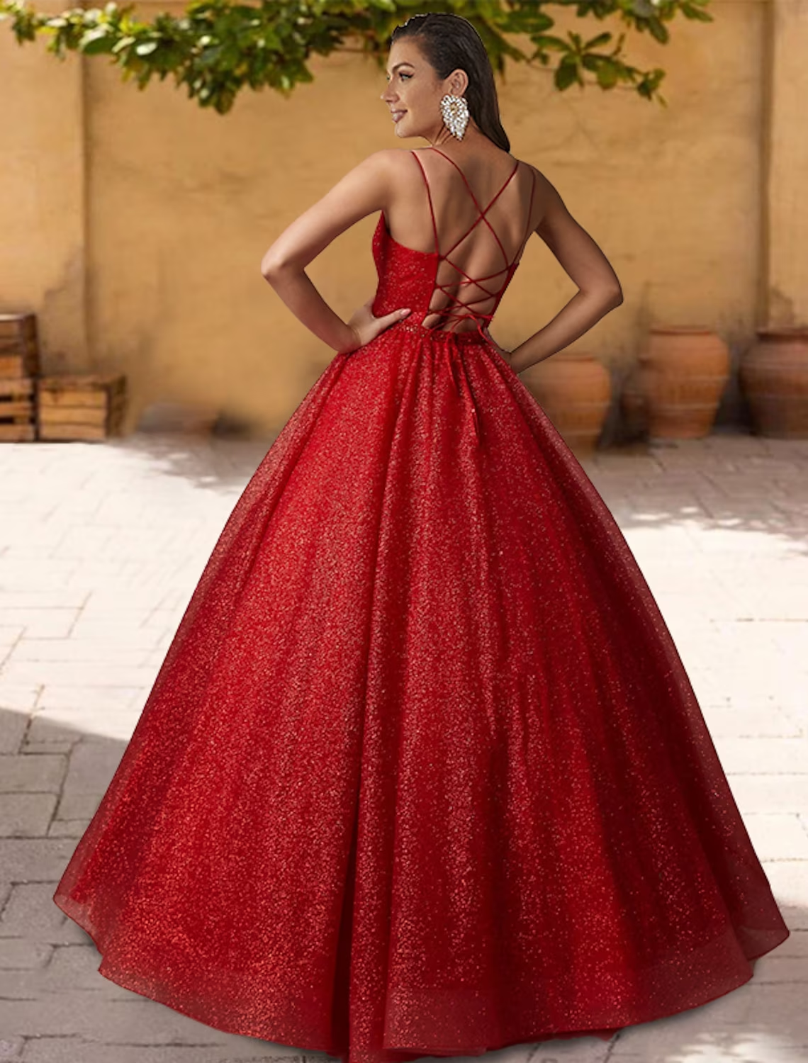 Ball Gown Quinceanera Dresses Sparkle & Shine Dress Sweet 16 Floor Length Sleeveless Spaghetti Strap Tulle with Glitter