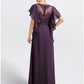 Sheath Mother of the Bride Dress Cape Dress Formal Wedding Guest Elegant Jewel Neck Floor Length Chiffon Short Sleeve
