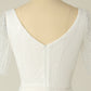 White Mermaid V Neck Long Lace Floor-Length Wedding Dress With Short Sleeved
