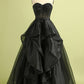 Black Strapless Ball Gown Formal Evening Dress Long Sexy