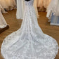 A-Line Spaghetti Straps Back Court Train Wedding Dress With Appliques Beautiful