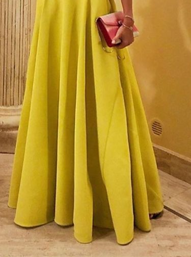 A-Line/Princess Scoop Floor-Length Prom Dresses Evening Dresses