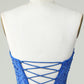 Royal Blue Strapless Tight Homecoming Dress With Appliques Off Shoulder