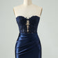 Sexy Bodycon Sweetheart Corset Hollow Out Beaded Short Homecoming Dress Sexy
