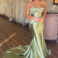 Sweetheart Satin Mermaid Long Prom Dress Off Shoulder Sexy