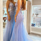 Mermaid Spaghetti Straps Lilac Corset Prom Dress with Beading Sexy