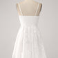 Cute A-Line Spaghetti Straps Short White Graduation Dress Sexy