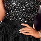 Sparkly Sweetheart Black Prom Dress with Sequins Sexy Evening Dresses