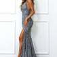 Mermaid Burgundy Sequins Prom Dress with Slit Sexy Evening Dresses Sparkly