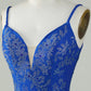 Royal Blue Beaded Spaghetti Straps Tight Homecoming Dress Sexy