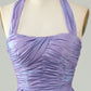 Purple A-Line Satin Halter Homecoming Dress With Pleated Short