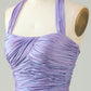Purple A-Line Satin Halter Homecoming Dress With Pleated Short