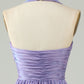 Purple A-Line Satin Halter Homecoming Dress With Pleated Short