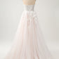 White A-Line Sweetheart Sparkly Sequin Corset Wedding Dress with Appliques Lace Off Shoulder