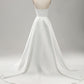 Elegant White A Line Strapless Pleated Sweep Train Corset Wedding Dress With Split Off Shoulder