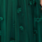 A-Line Floral Dress Wedding Guest Floor Length Short Sleeve Boat Neck Tulle Evening Dresses