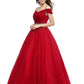 Ball Gown Elegant Dress Formal Evening Floor Length Sleeveless V Wire Tulle with Beading