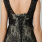 A-Line Open Back Dress Holiday Floor Length Sleeveless Jewel Neck Tulle with Appliques Evening Dresses