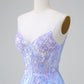 Sparkly Bodycon Spaghetti Straps Corset Short Homecoming Dress with Sequins Beautiful