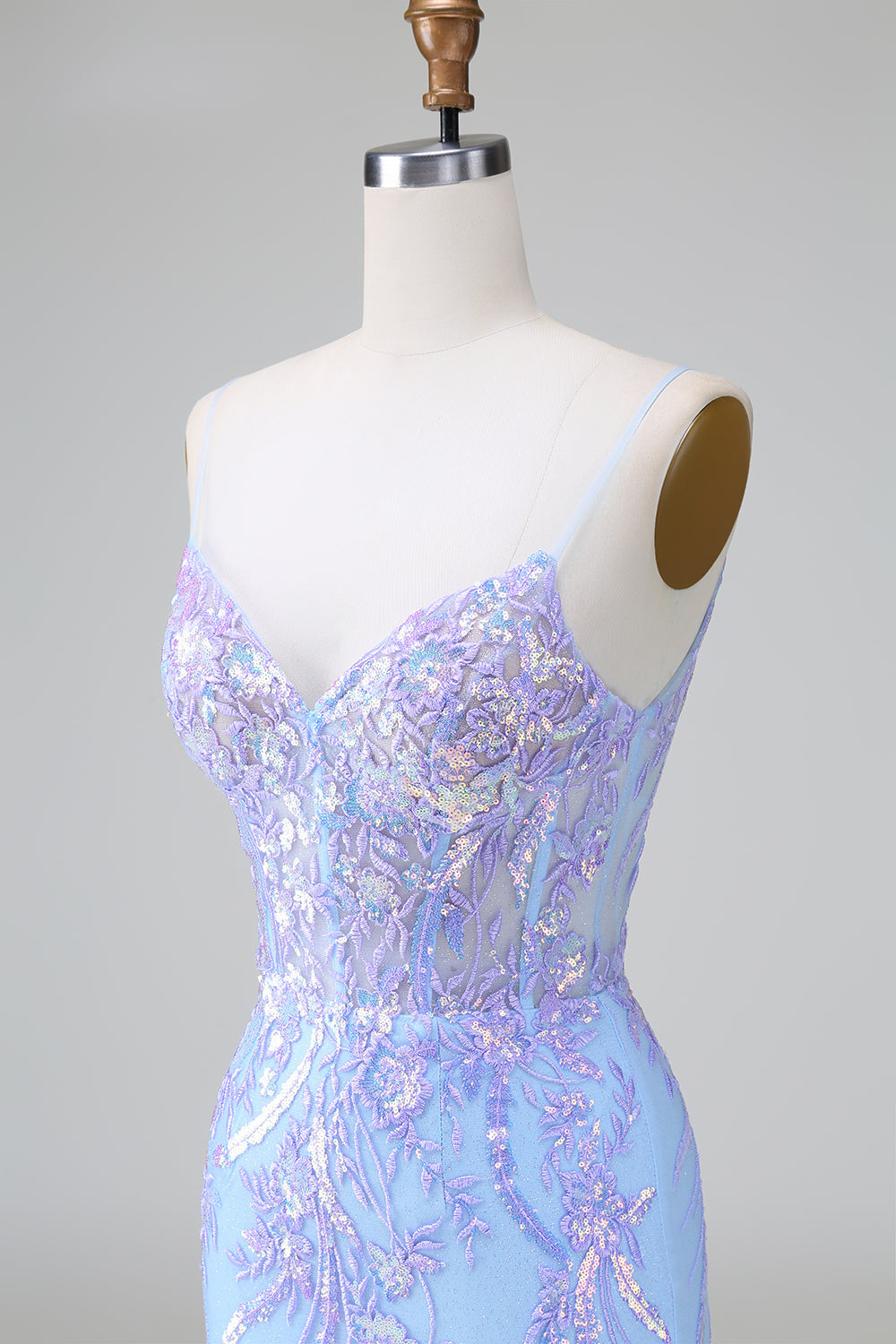 Sparkly Bodycon Spaghetti Straps Corset Short Homecoming Dress with Sequins Beautiful