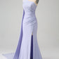 Mermaid One Shoulder Backless Long Prom Dress with Slit Sexy Evening Dresses