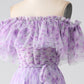 A-Line Off the Shoulder Floral Long Prom Dress With Ruffles Beautiful