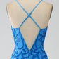 Mermaid Spaghetti Straps Deep V Neck Sequins Long Prom Dress Sexy Evening Dresses
