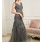 Mermaid / Trumpet Evening Gown Elegant Dress Party Wear Floor Length Sleeveless V Neck Polyester