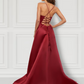 A-Line Prom Dresses Sexy Dress Formal Asymmetrical Sleeveless Spaghetti Strap Charmeuse with Ruffles