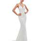 Mermaid / Trumpet Evening Gown Celebrity Style Dress Engagement Court Train Sleeveless V Neck Sequined with Sequin