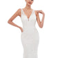 Mermaid / Trumpet Evening Gown Celebrity Style Dress Engagement Court Train Sleeveless V Neck Sequined with Sequin