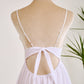 Cute A Line Lace Suspender Patchwork Backless Bow White Short Graduation Dress Pure Color