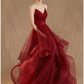 Ball Gown Evening Gown Elegant Dress Party Wear Floor Length Sleeveless V Neck Tulle V Back with Sequin
