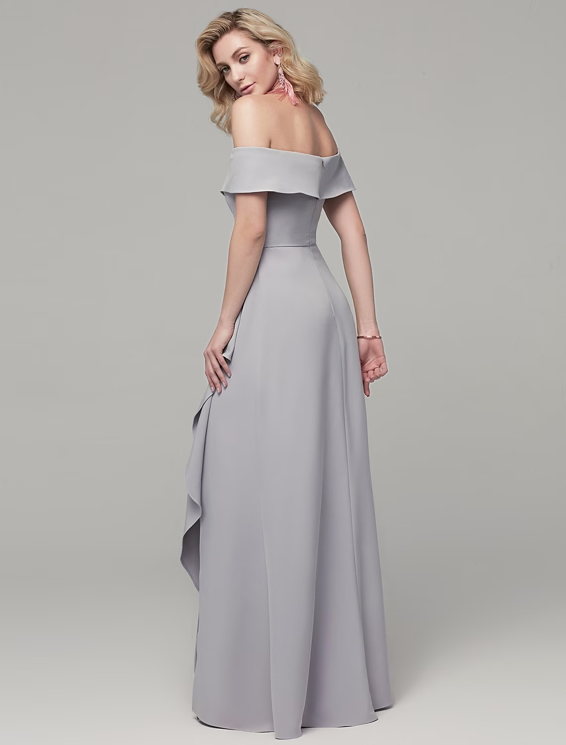 Sheath / Column Special Occasion Dresses Elegant & Luxurious Dress Wedding Guest Floor Length Short Sleeve Off Shoulder Spandex
