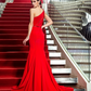 Mermaid / Trumpet Elegant Formal Evening Black Tie Gala Dress One Shoulder Sleeveless Court Train Chiffon