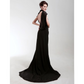 Sheath / Column All Celebrity Styles Dress Formal Evening Sweep / Brush Train Short Sleeve High Neck Chiffon